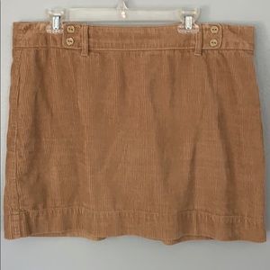 Cute Loft Tan Corduroy Mini Skirt Sz 14
